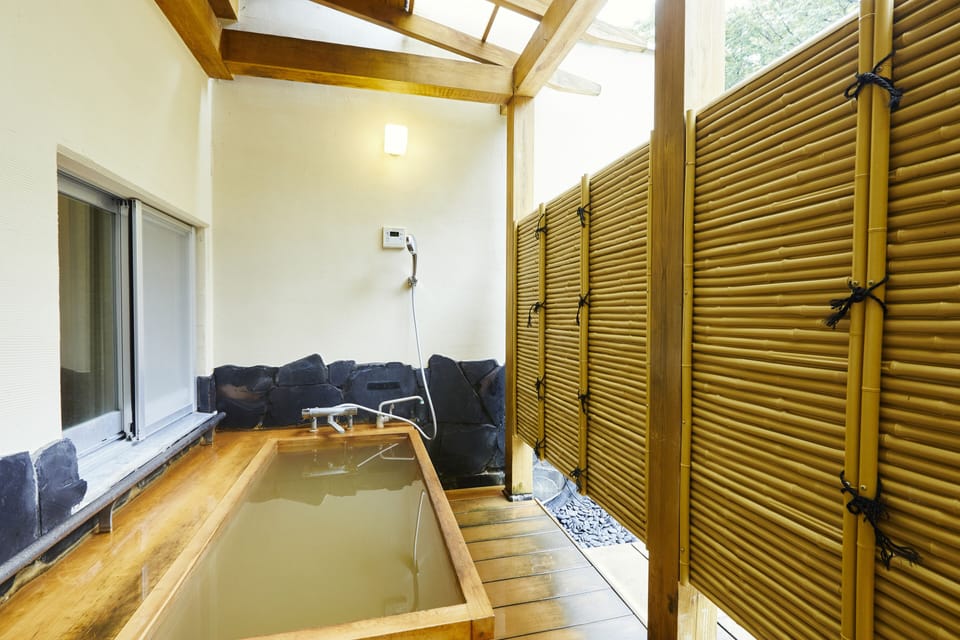 Special Japanese-Western style Room (With open-air bath) Non Smoking | Bathroom | Hair dryer, slippers, electronic bidet, towels