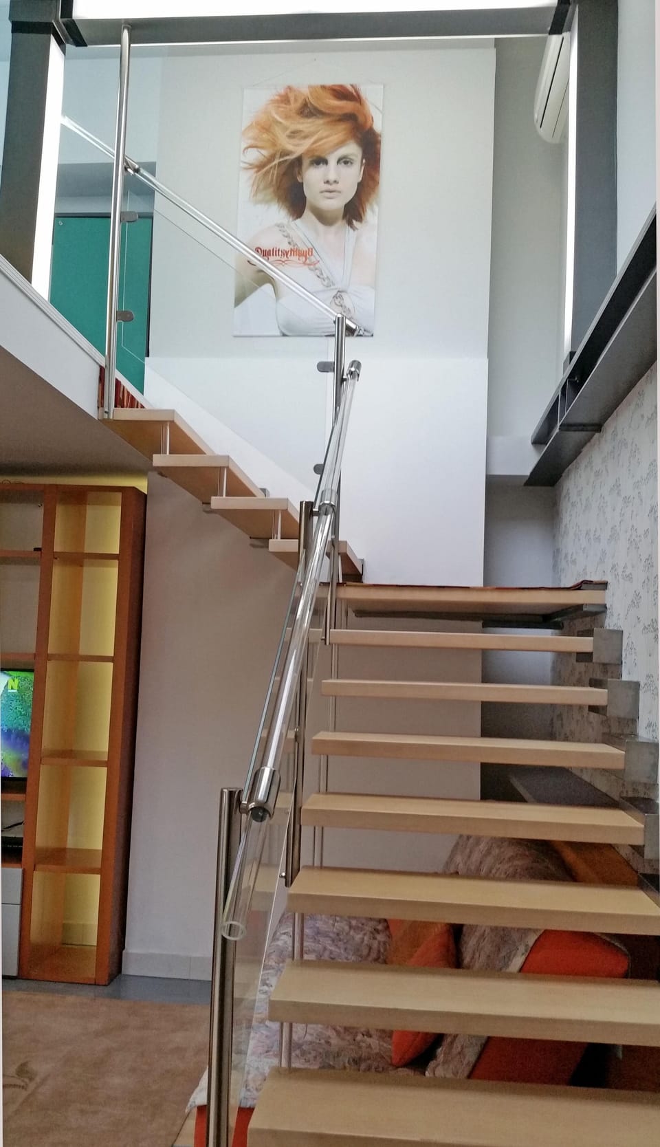 Stairs to the master bedroom and bathroom