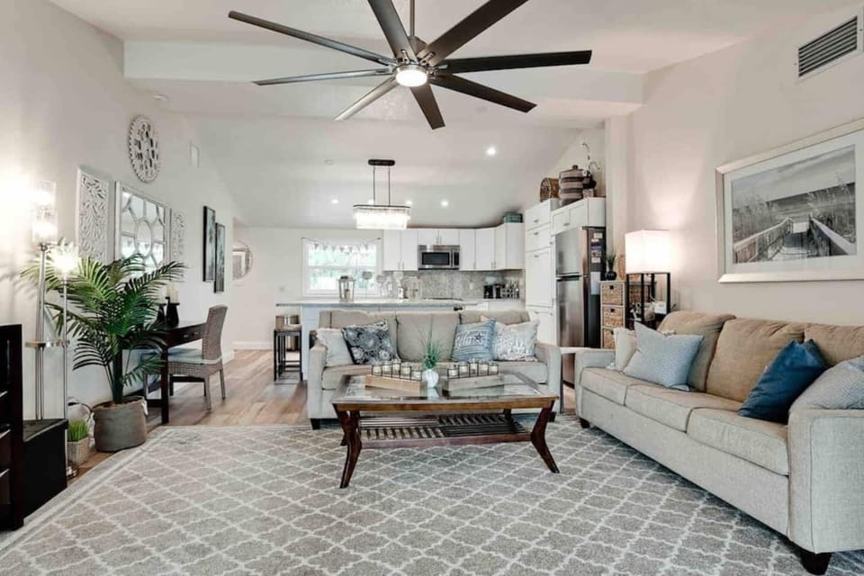 Unwind with your favorite shows or board games after beach time
