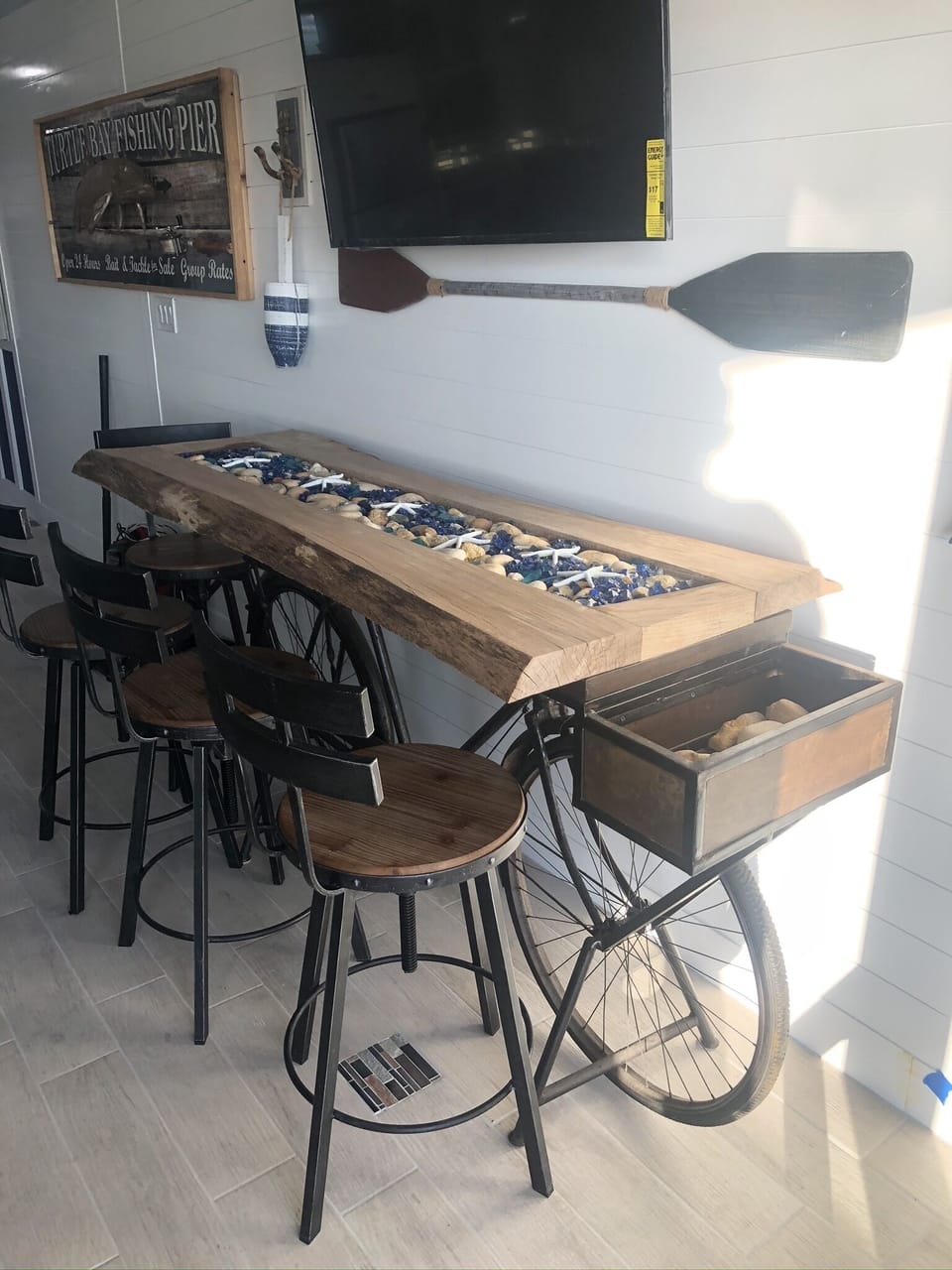 Custom made oak “live edge” table 