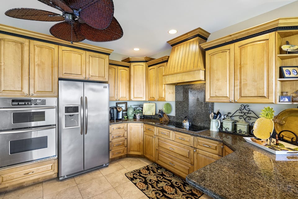Fully stocked kitchen with every tool you need—including a Keurig coffee maker.