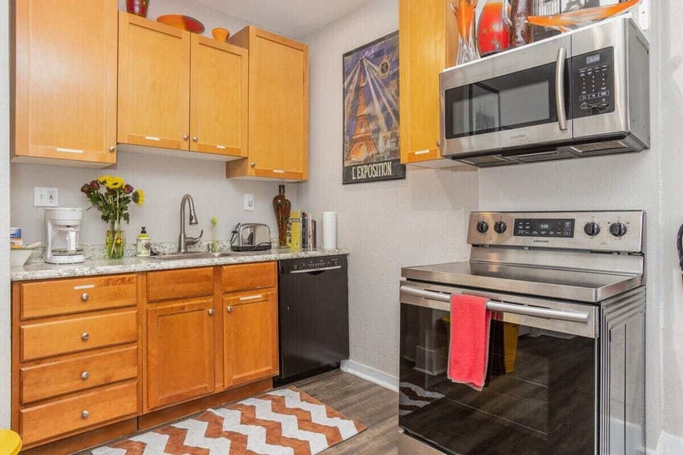 Stocked kitchen most anything you need is here. If you are preparing a specific meal and requires specific things you may want to bring 