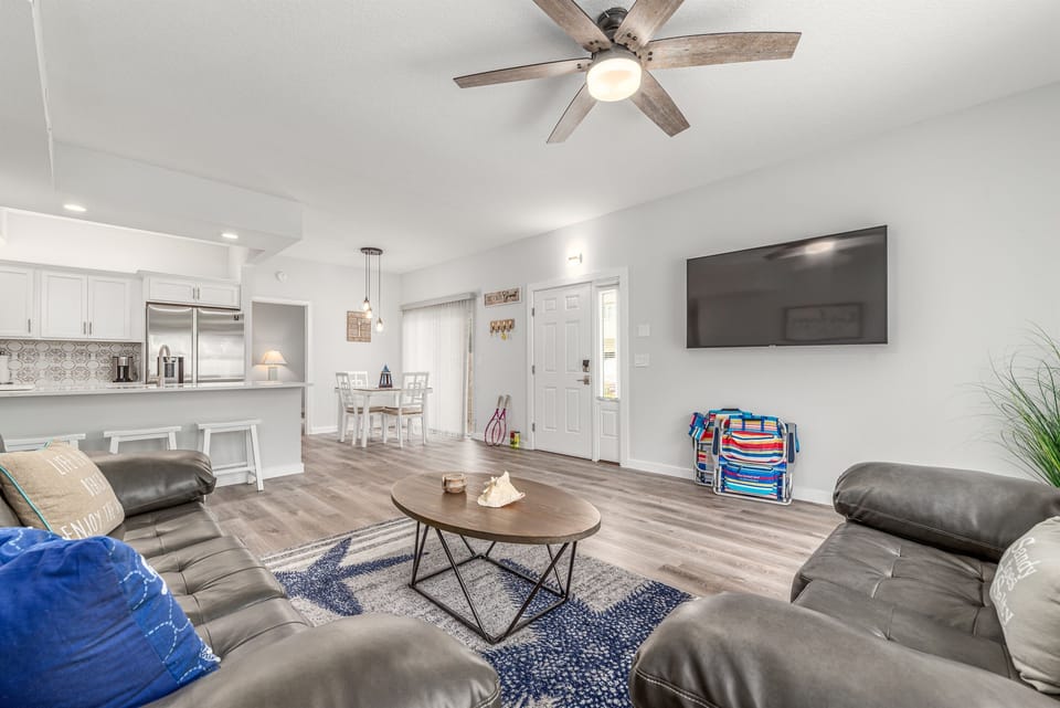 Living area over looking kitchen