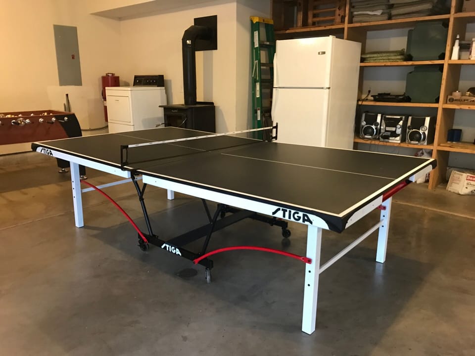 New ping pong table and foosball table