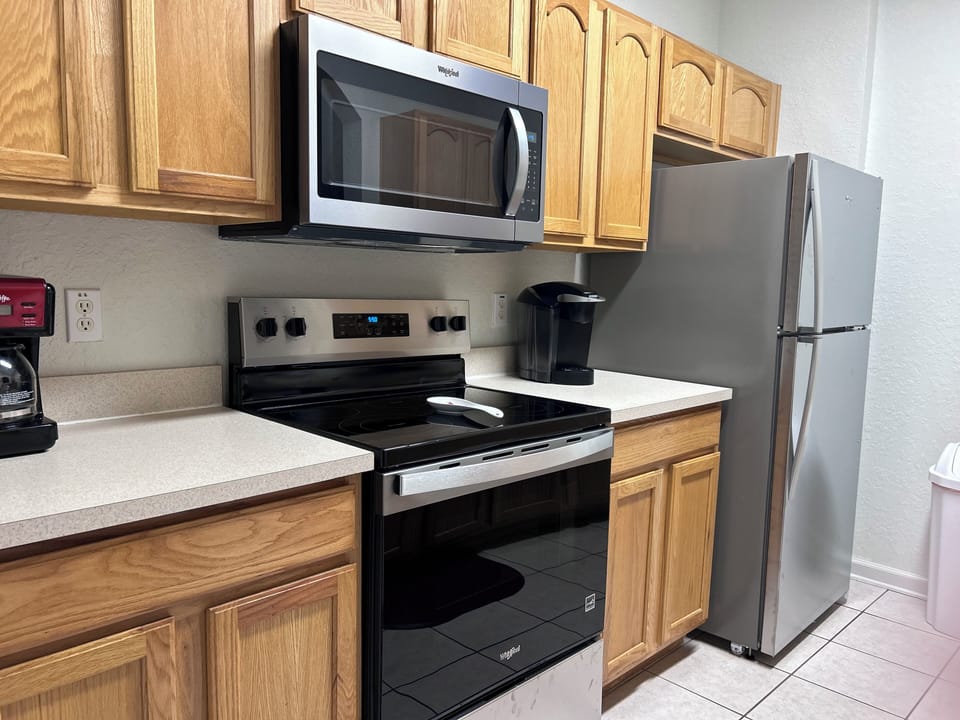 New microwave, stove, and fridge