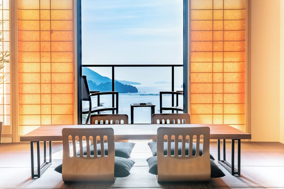 Japanese style junior suit room with open-air Non-smoking | Balcony view