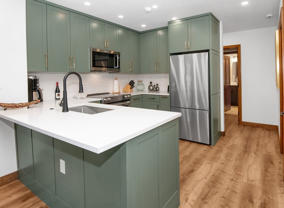 Condo, 2 Bedrooms | Private kitchen | Fridge, microwave, oven, dishwasher