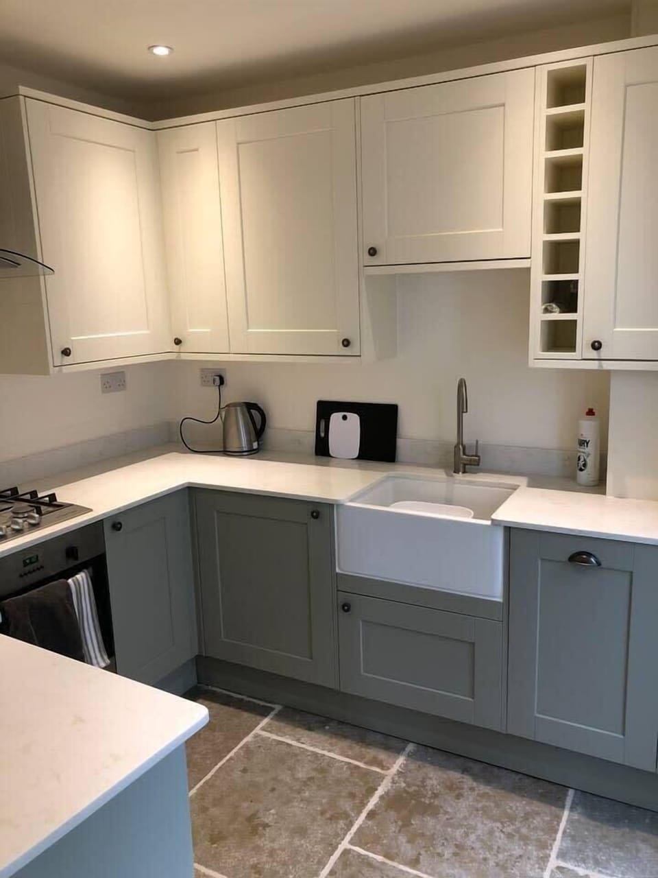 Brand new kitchen with washing machine and dishwasher. 