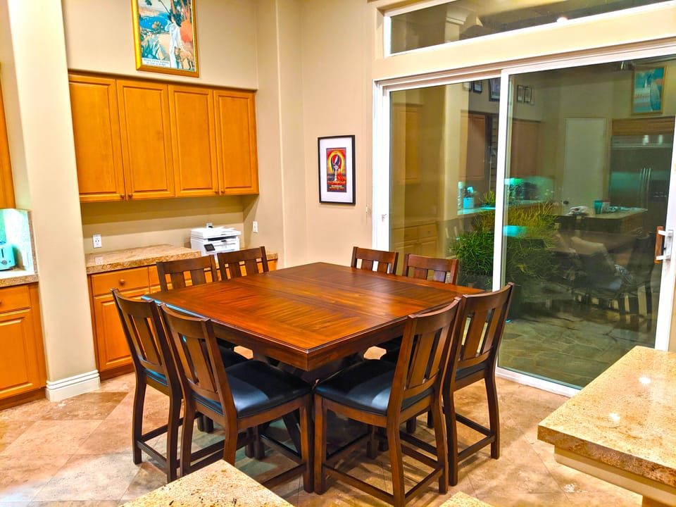 interior 6 person dining table.