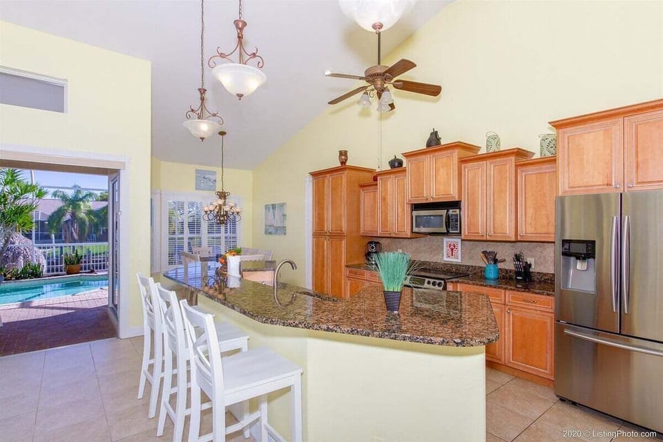 Kitchen with Views of the Living Room and Dining Room