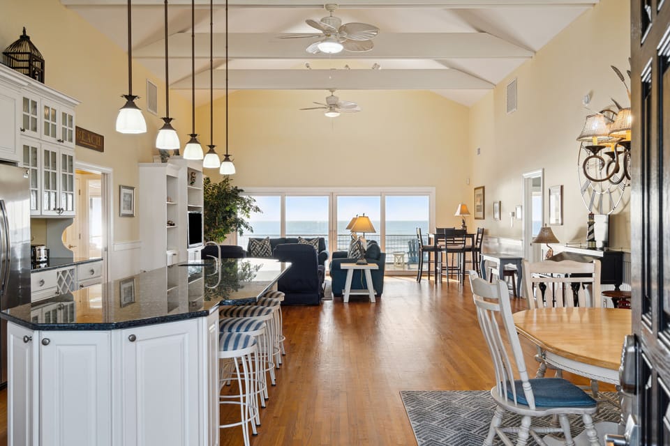 View of the open concept layout from the front entrance