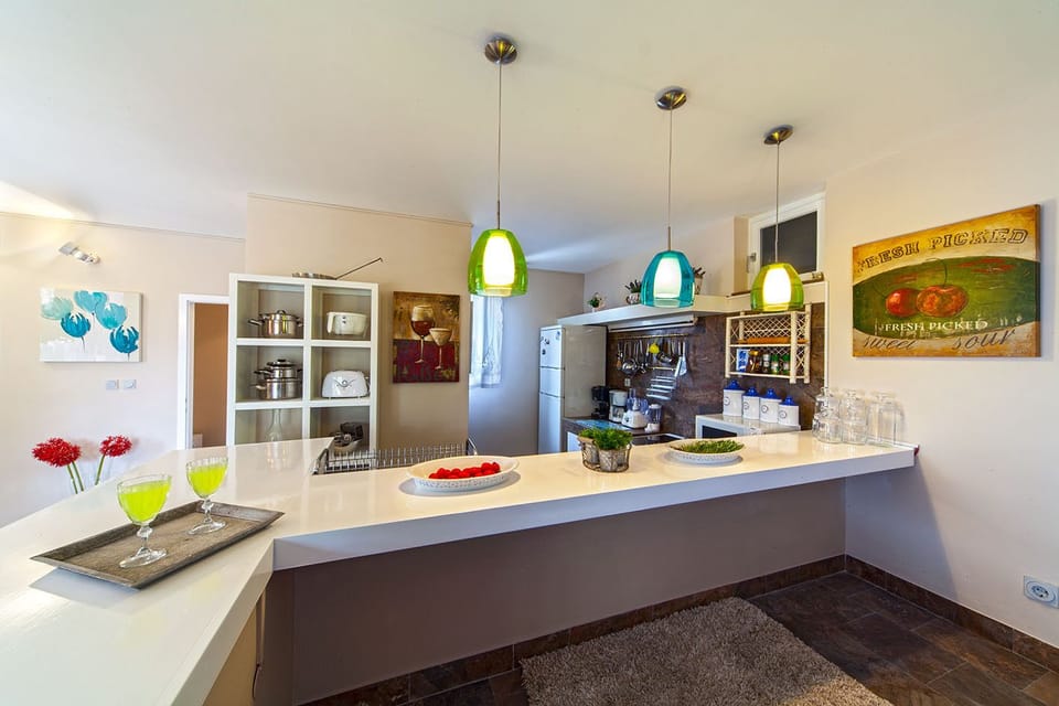 Villa, Sea View | Private kitchen | Full-size fridge, microwave, oven, stovetop