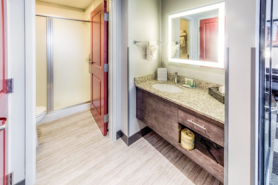 Get ready for your day in the bathroom