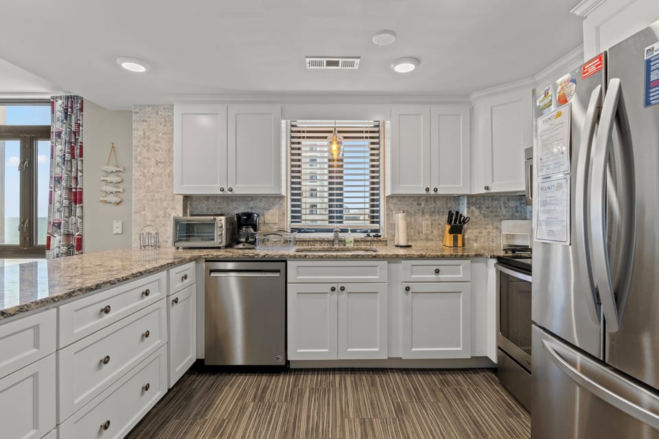 A chef's dream kitchen, fully stocked and loaded.