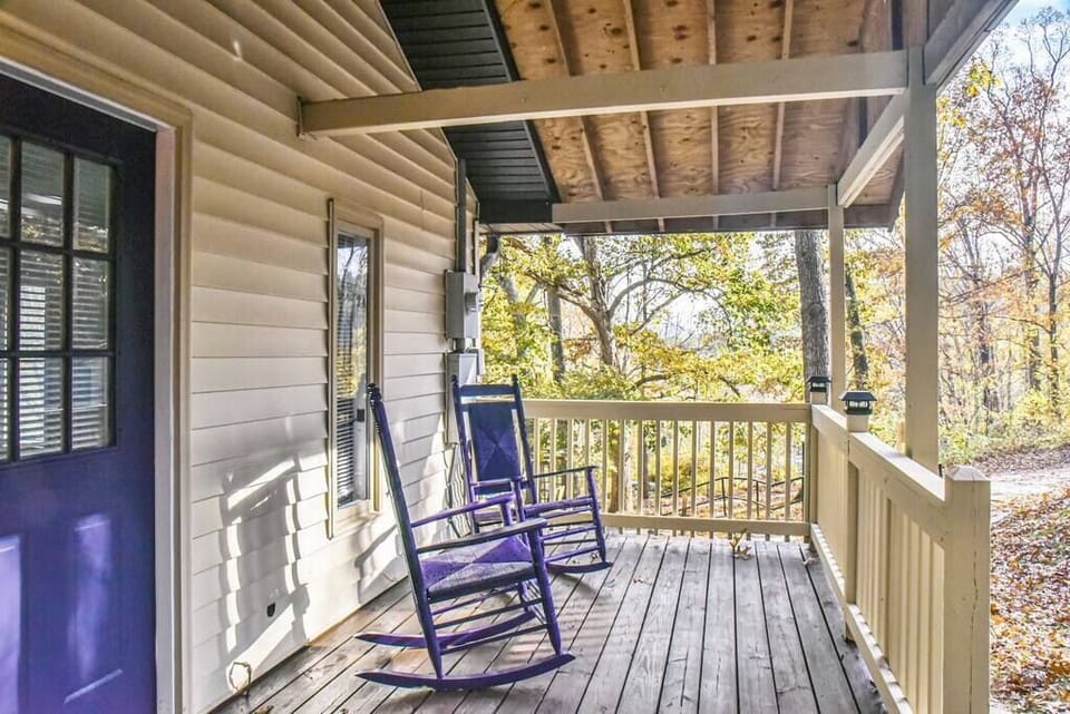Covered front porch perfect for sipping morning coffee