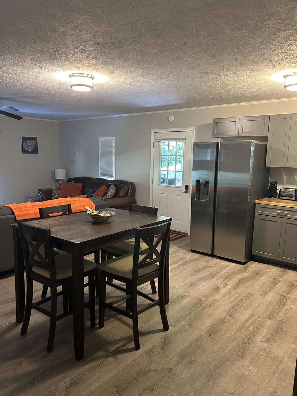 Open kitchen and dining room table