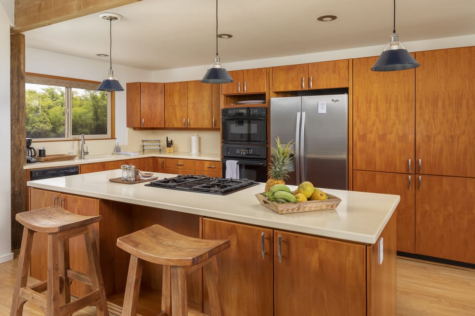Fully stocked kitchen, gas stove top, microwave, dishwasher etc.