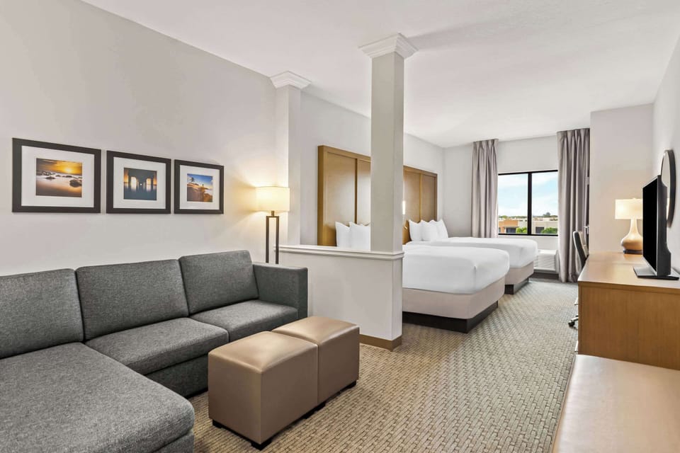1 bedroom, premium bedding, memory foam beds, in-room safe