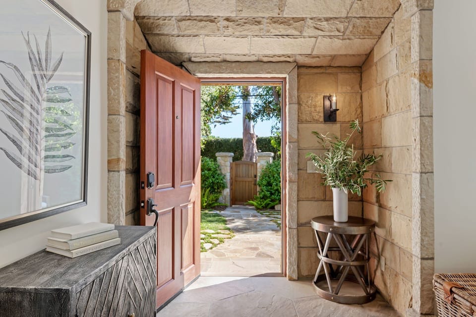 Entryway with beautiful stone detailing