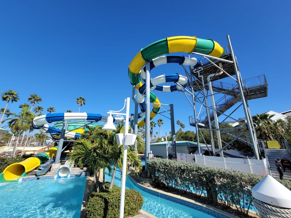 On site Water park with 4 FREE DAILY passes come with every reservation - up to 6 additional passes can be purchased at a discount.  The pool is part of the water park.
