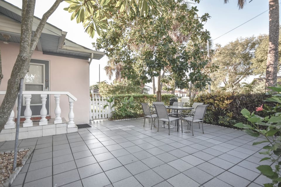 Large patio area where the group can relax