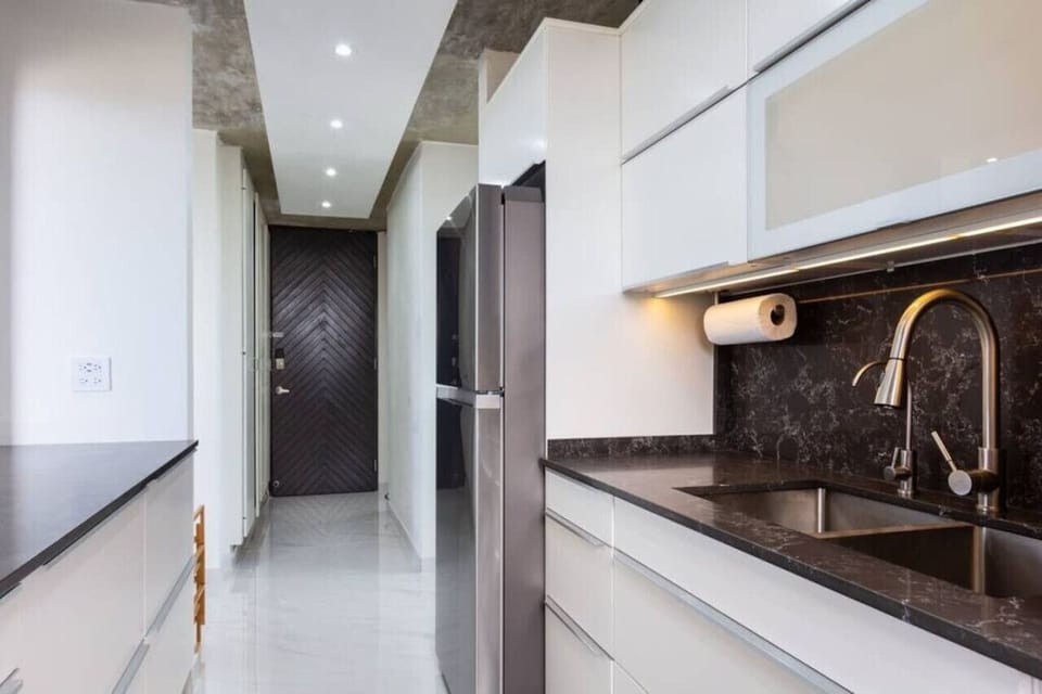 View from Kitchen to foyer.