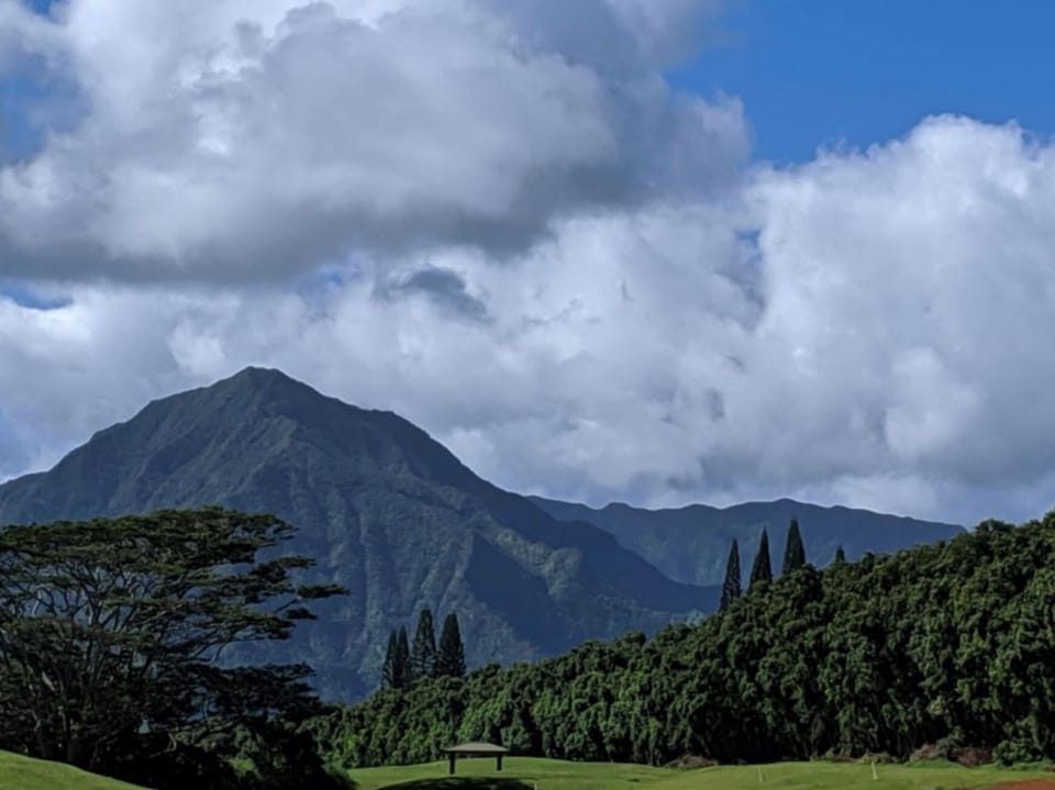 Princeville views - Hanalei Mountains as seen in one view from Princeville.