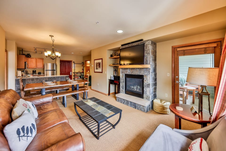 Recharge your batteries in the cozy Living area with gas fireplace