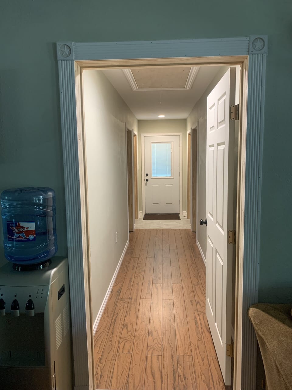 The new extension can be closed off and the door can be shut for peace and quiet