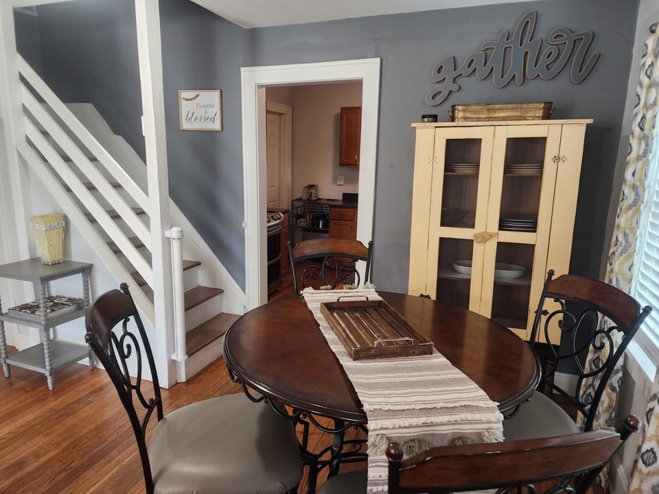 Another view-we have a child gate on the bottom of the stairs