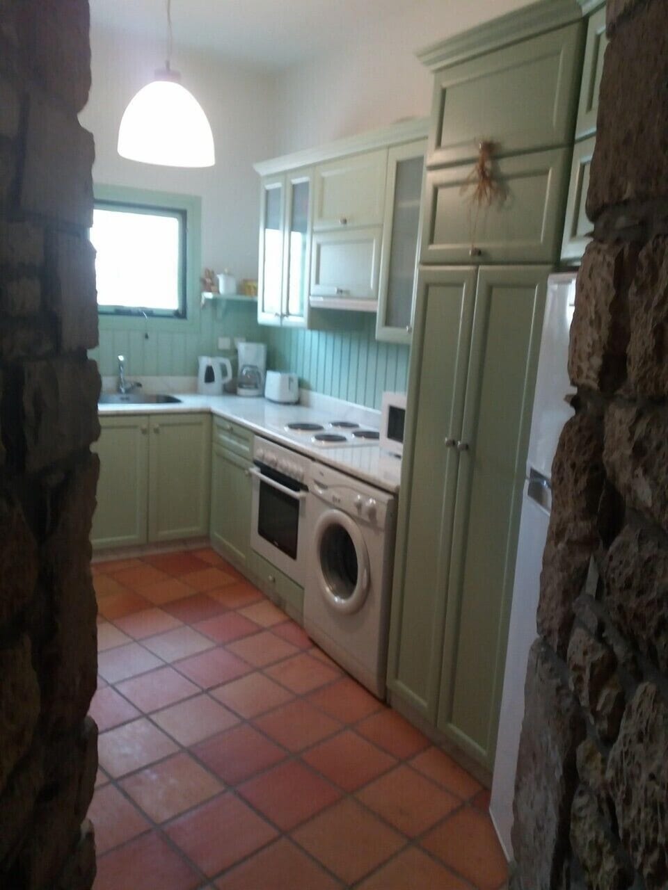 Apartment, Sea View | Private kitchen | Full-size fridge, microwave, oven, stovetop