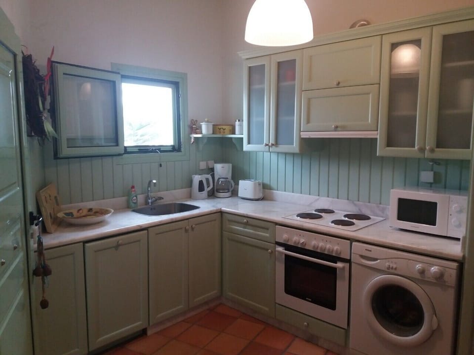 Apartment, Sea View | Private kitchen | Full-size fridge, microwave, oven, stovetop