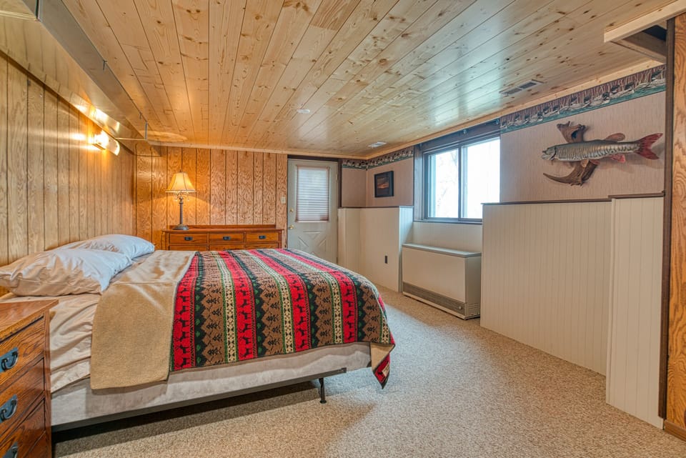 King bed in basement 