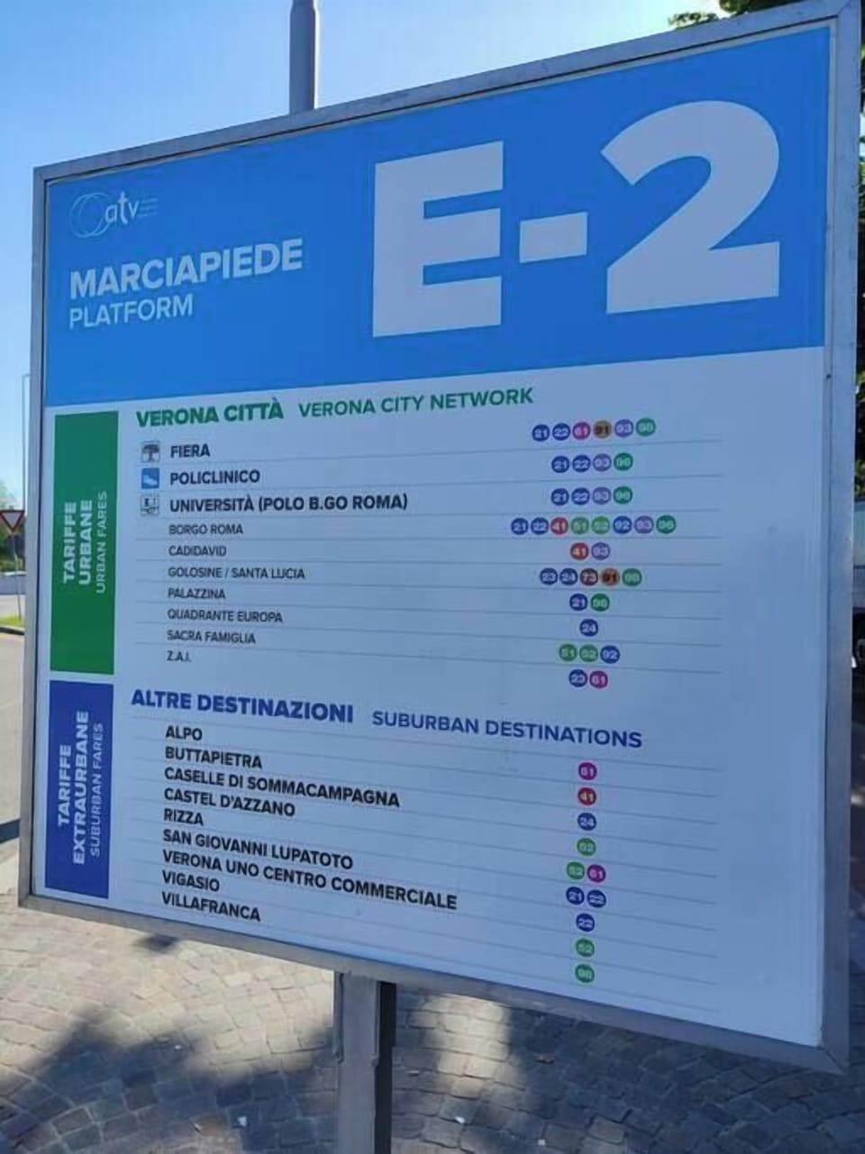 Fermate bus dalla stazione ferroviaria di Verona Porta Nuova
