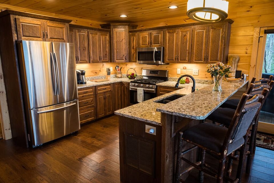 Custom made kitchen with breakfast bar 