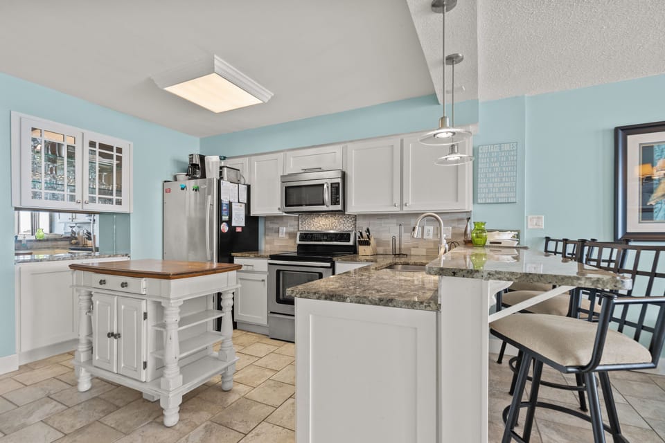 A chef's dream kitchen, fully stocked and loaded.