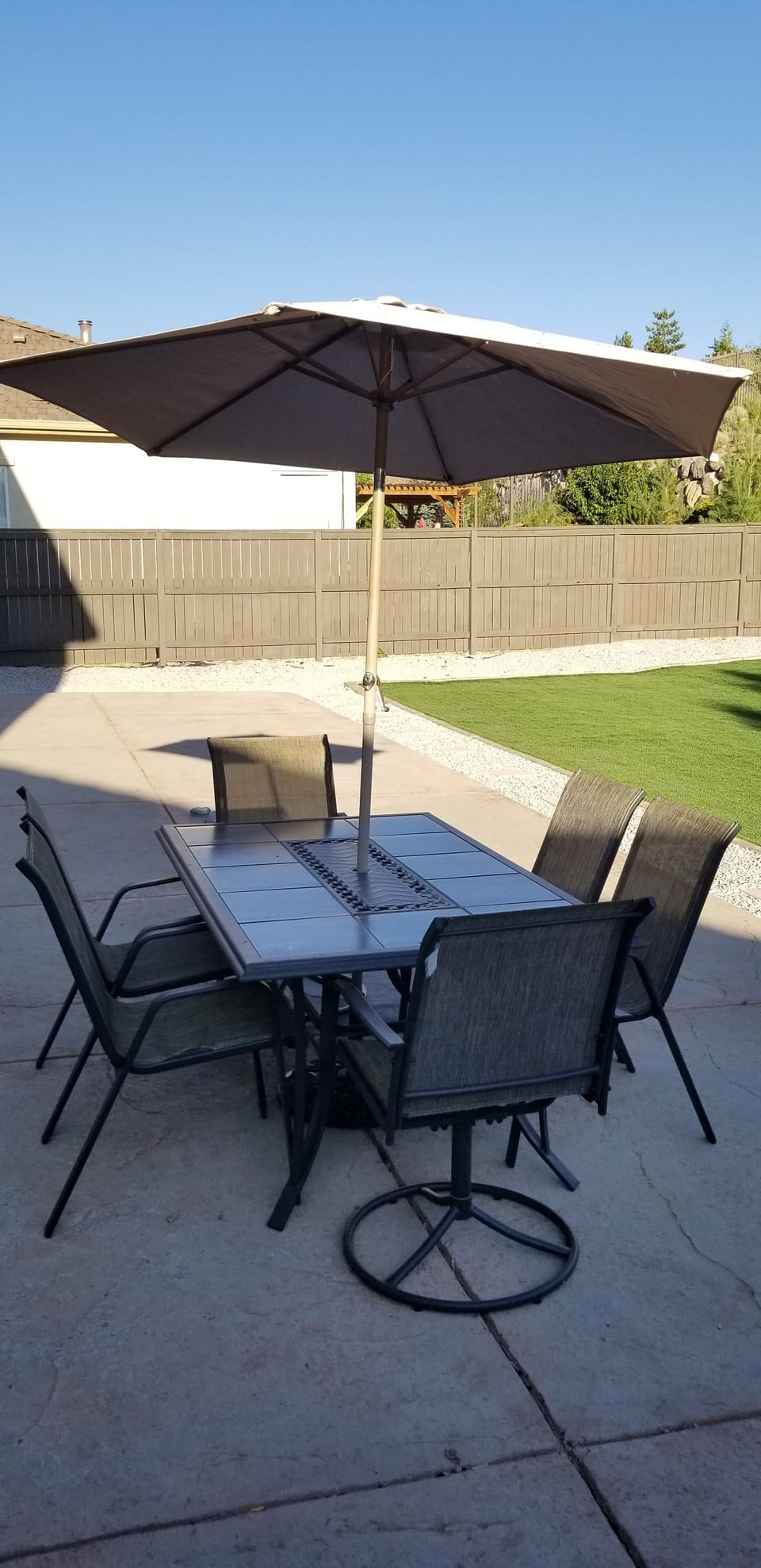 Private fenced back yard