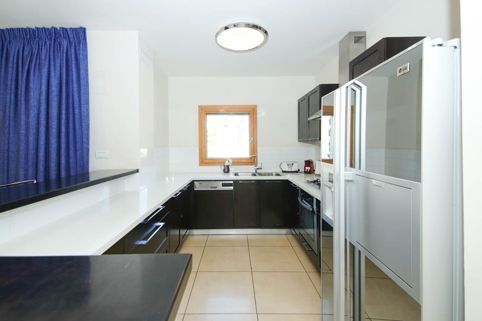 Luxury Apartment | Private kitchen | Full-size fridge, microwave, oven, stovetop
