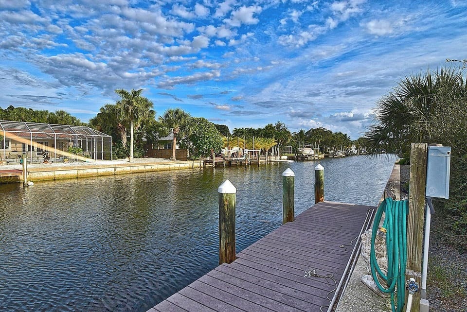 Canal with private boat dock