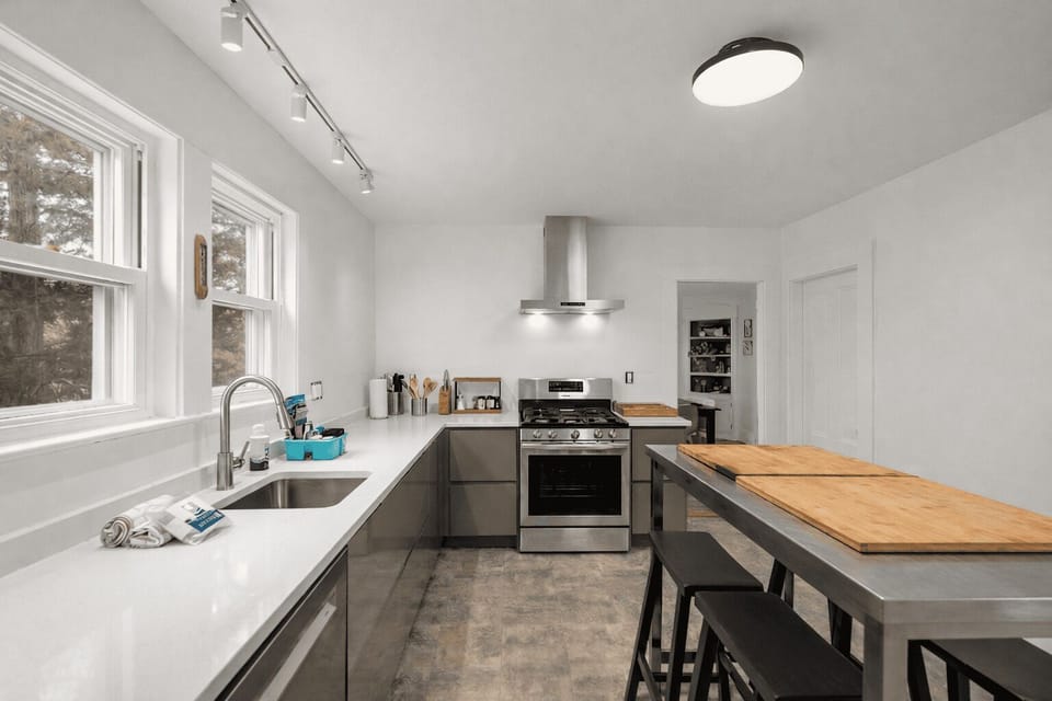 The fully equipped kitchen is perfect for effortless meals at home..