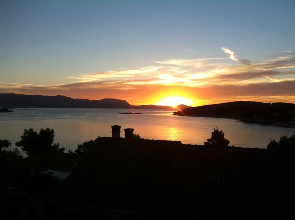 Beautiful sunset view from house Sunshine.