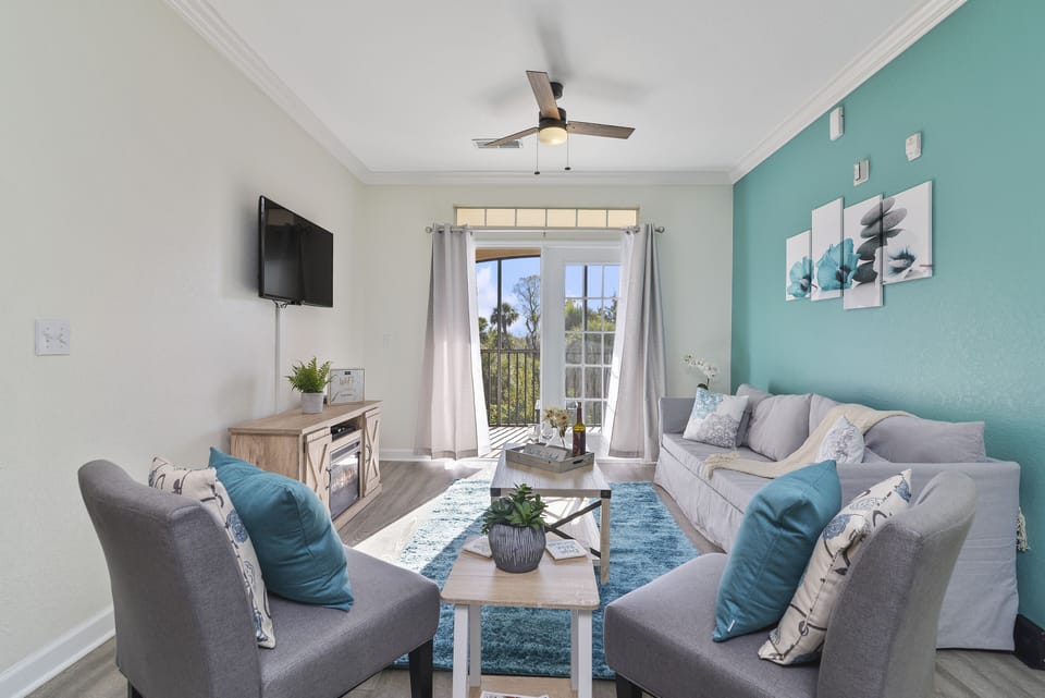Enjoy the breeze... or enjoy the electric fireplace on those cool nights :) 