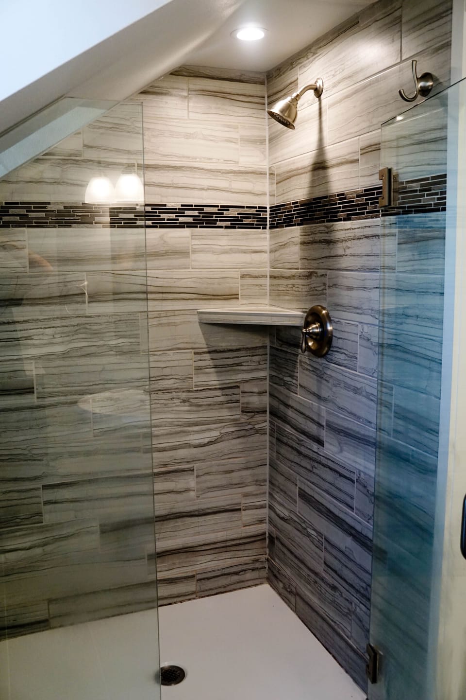 Large tiled shower