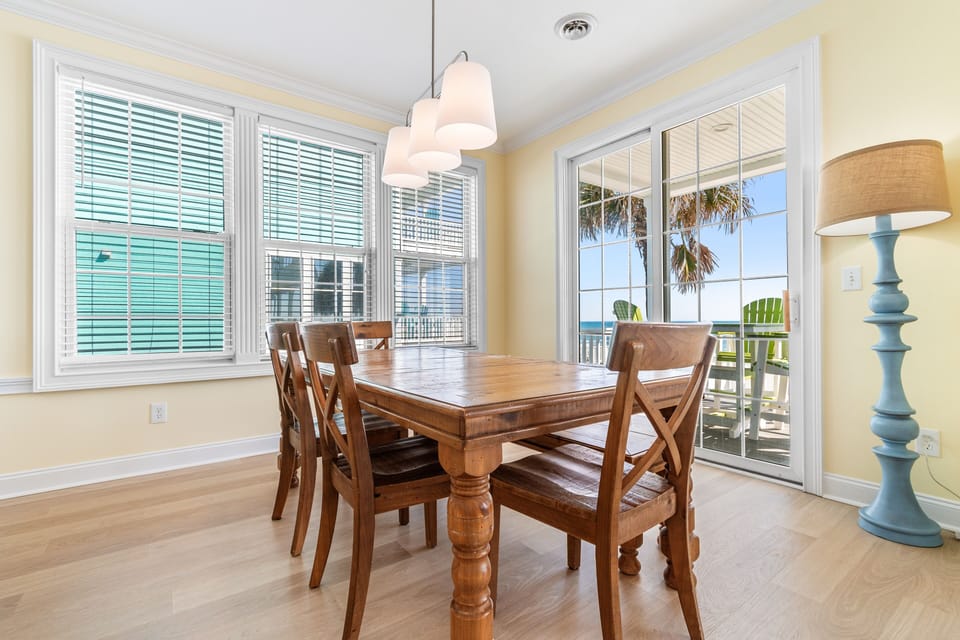 Your bright dining space opens to ocean views, where meals become memorable moments with sea breezes and coastal charm.