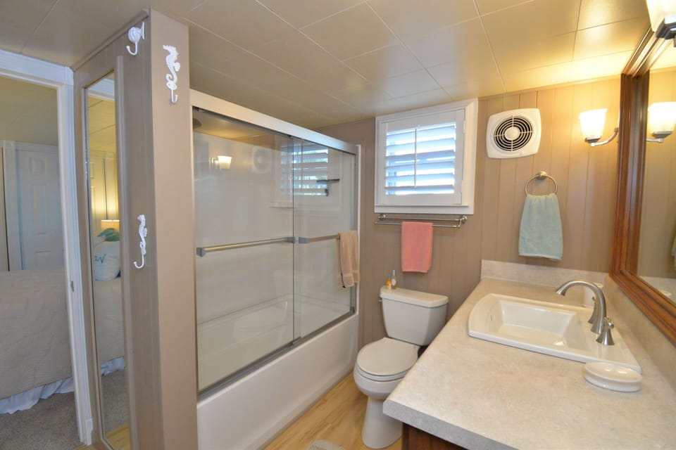 Tub and Shower Upstairs Bathroom