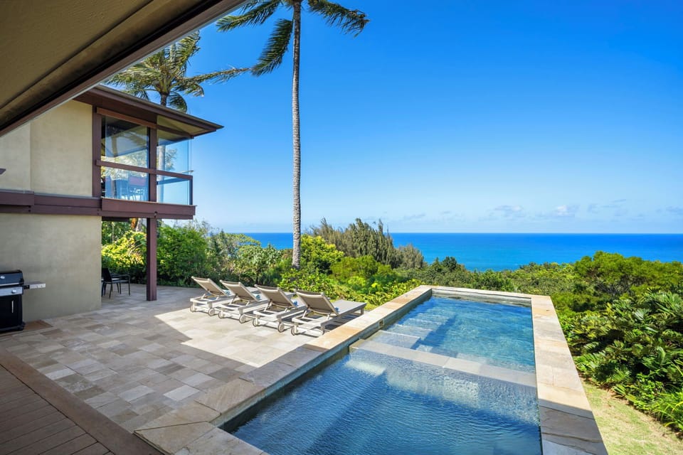 Pool area with bbq grill
