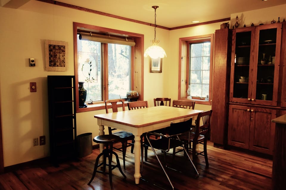 Breakfast room.  Table can be moved to join large dining room table, for 14 