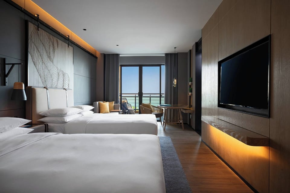 Deluxe Room, 2 Double Beds, Ocean View (Balcony) | Premium bedding, down comforters, pillowtop beds, in-room safe