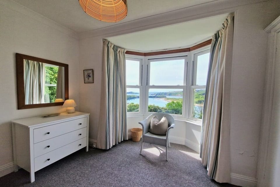 Bedroom 1 - amazing views of the estuary, beach, and Burgh Island