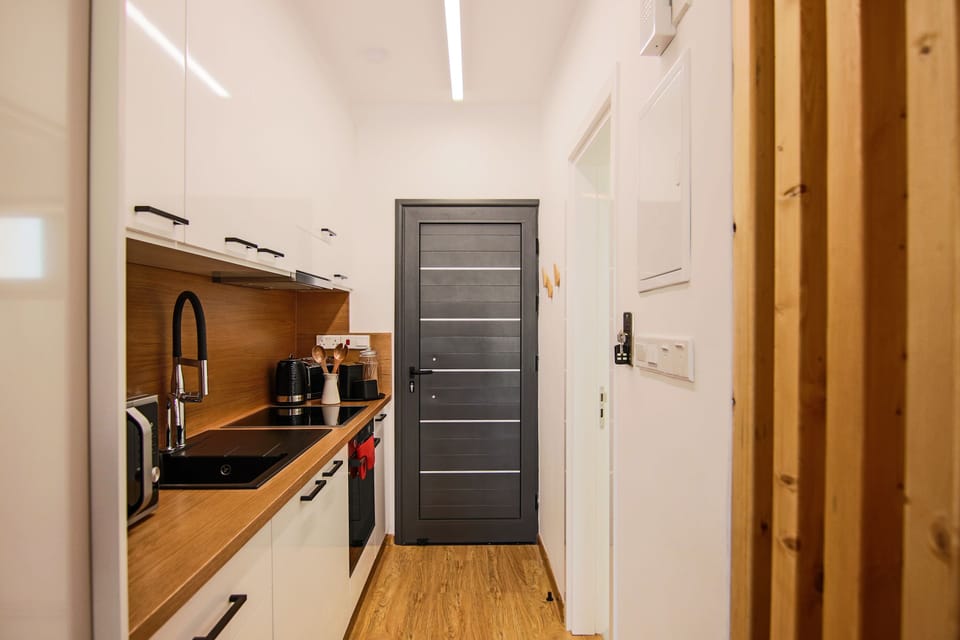 Luxury Apartment | Private kitchen | Full-size fridge